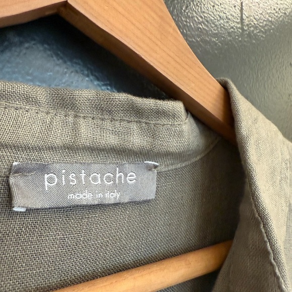 Pistache M MINT/NEW linen (100 percent linen) Wide Leg Jumpsuit with Relaxed Fit - Picture 3 of 15